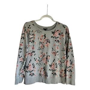 Torrid Womens Swestshirt Size 00/10 Med/ Large Gray Grey Floral Print